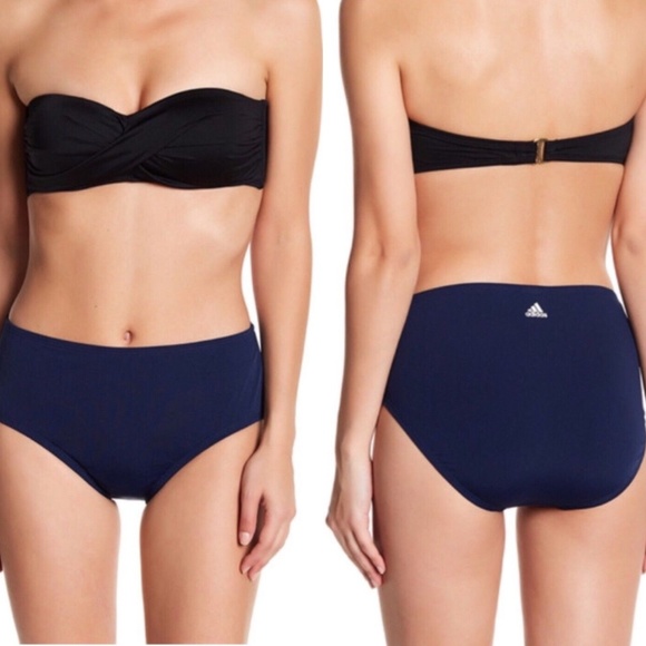 adidas Performance Swimsuit High Waist Swim Bottoms Infinitex+ PLUS SIZE NEW $44